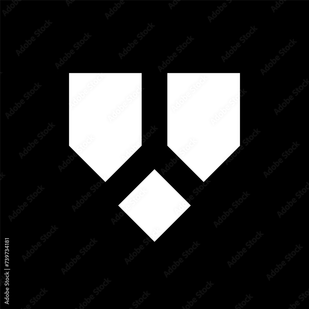 Canvas Prints Letter V or W shield abstract modern logo design