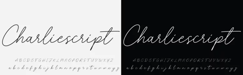 Foto op Plexiglas signature Font Calligraphy Logotype Script Brush Font Type Font lettering handwritten © noor