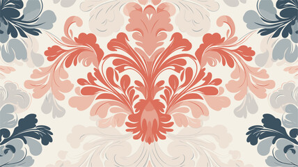 Abstract hand-drawn vintage-style damask patterns. simple Vector art - obrazy, fototapety, plakaty