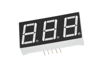 LED seven-segment display indicators isolated. Transparent PNG image.