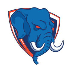 Blue Elephant Esports Mascot Logo Design