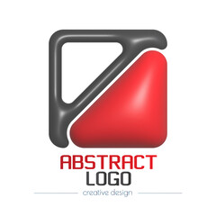 Abstract 3d logo. A template for a brand, ID, sticker, sticker, or pictogram. Social network icon, corporate design idea