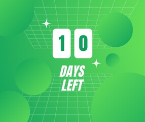 Vibrant Green Gradient Countdown Timer - 10 Days Remaining Concept