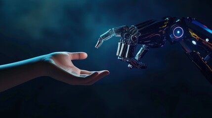 Fototapeta premium the relationship between robot technology and humans