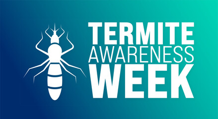 March is Termite Awareness Week background template. Holiday concept. use to background, banner, placard, card, and poster design template with text inscription and standard color. vector illustration - obrazy, fototapety, plakaty