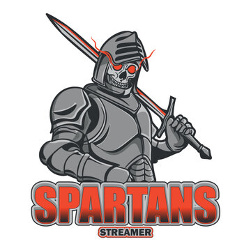 Spartan Skull Esport Mascot Logo Design