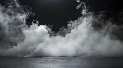 An enigmatic image of swirling fog covering a dark, reflective surface, conveys a sense of mystery and depth.

