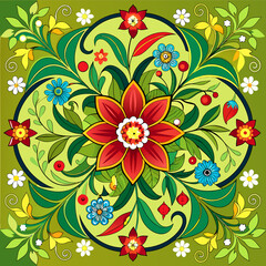Arabesque and floral ornament grainy Vector Pattern