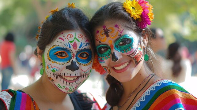 Celebrate DÃ­a de los Muertos with Vibrant Face Paint Generative AI