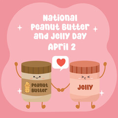 vector graphic of National Peanut Butter and Jelly Day ideal for National Peanut Butter and Jelly Day celebration.