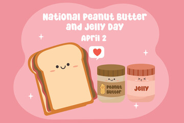 vector graphic of National Peanut Butter and Jelly Day ideal for National Peanut Butter and Jelly Day celebration.