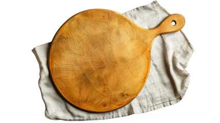 Wooden cutting board isolated on transparent and white background.PNG image