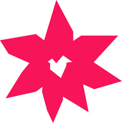 Red Cut-out Flower