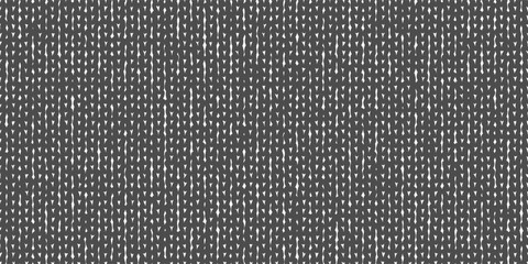 Black and white silhouette of seamless knitted stockings or sweater texture. Jersey fabric pattern. Simple grunge vector bg - obrazy, fototapety, plakaty