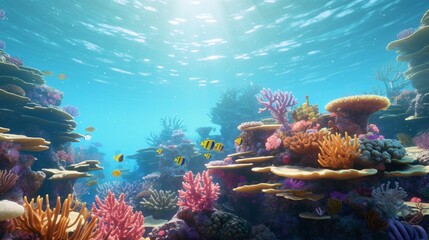 Fototapeta na wymiar coral reef and fishes, coral reef and fish, Colorful fish, fish in aquarium, coral reef with fish