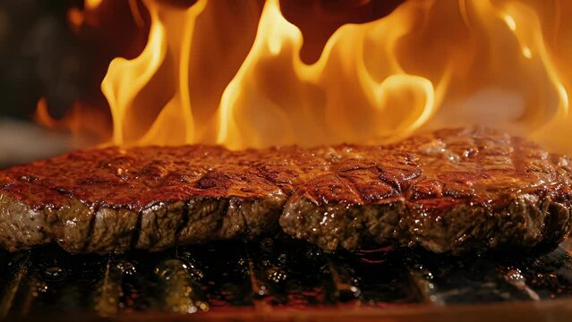 Mouthwatering flames dance around the sizzling steak sub charring its surface to create a delectable texture and flavor.