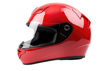 Red Helmet. A photograph featuring a red helmet displayed prominently. on a White or Clear Surface PNG Transparent Background.