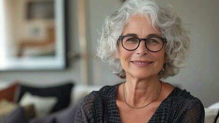 Portrait of beautiful senior woman with white hair