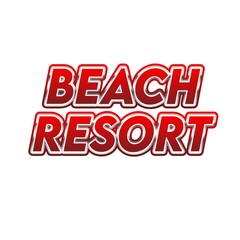 3D Beach resort text banner