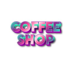 3D Coffee shop on white background