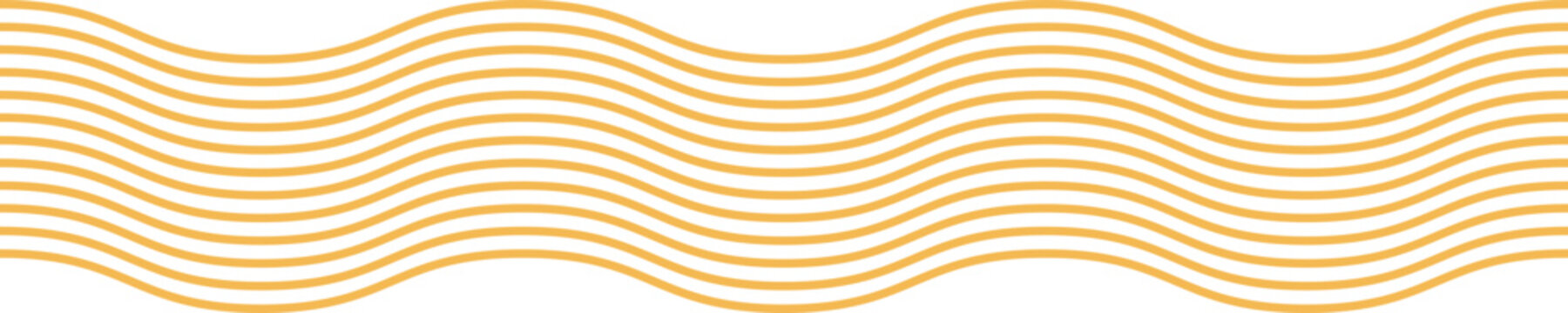 Spaghetti or noodle wavy yellow and white pattern. on white background.