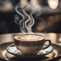 A cup of coffee Cappuccino in a white cup AI generated