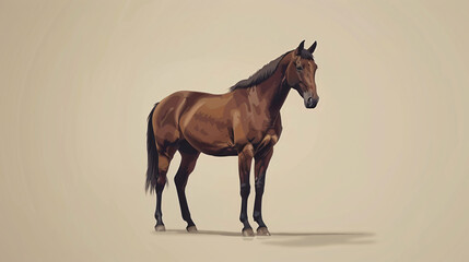 Tinker breed horse on a minimalistic beige background.