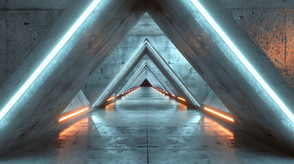 Triangular tunnel futuristic concept