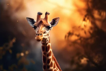Foto op Aluminium Giraffe on a beautiful sun background © Guizal
