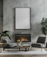 Modern living room with armchairs