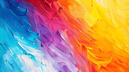 A multicolored splash of  acrylic rainbow paints - obrazy, fototapety, plakaty