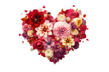 Flower Heart for Your Beloved Isolated On Transparent Background