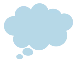 Möbelaufkleber もやもやした雲の様なシンプルな吹き出しの青いベクターイラスト © fukufuku