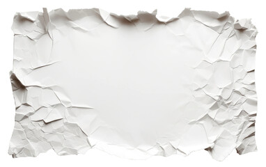 A Piece of White Paper With Torn Edges. An image of a white paper with torn edges, showcasing its texture and imperfections. on a White or Clear Surface PNG Transparent Background.