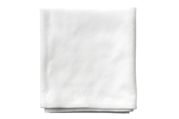 A white towel is placed neatly. on a White or Clear Surface PNG Transparent Background.