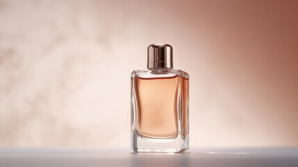 A minimal elegant perfume bottle. Parfumerie banner.