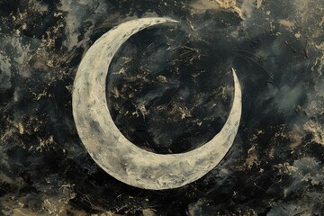 Obraz na płótnie Canvas artistic crescent moon, symbolizing the end of Ramadan and start of Eid al-Fitr