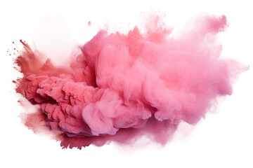 A photo capturing a pink cloud of smoke. on a White or Clear Surface PNG Transparent Background.