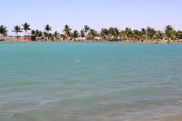 Beautiful daytime view of Royal Commission Beach in Yanbu, Saudi Arabia.