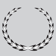 Laurel wreath. Laurel leaf crest sign. Roman wreath best movie nomination. Film festival award border.