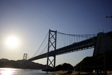 Fototapeta na wymiar 因島大橋を下から眺める