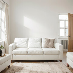 Fototapeta premium modern living room interior design with white sofa 