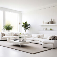 modern living room interior design with white sofa 