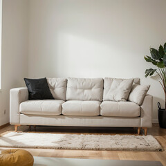 modern living room interior design with white sofa