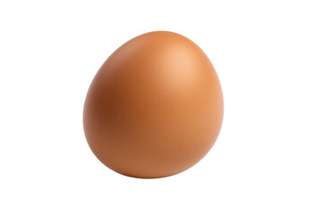 A single brown egg sits on a creating a simple and minimalistic composition. on a White or Clear Surface PNG Transparent Background.