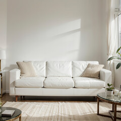 modern living room interior design with white sofa