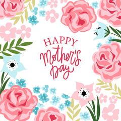 Mothers Day card with flowers - 739759304