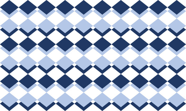 two tone blue diamond checkerboard repeat pattern, replete image, design for fabric printing
