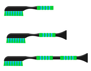 car snow brush vector illustration