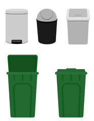 recycling bin trash bucket stock vector illustration